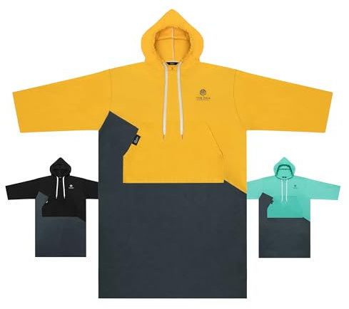 The Ona Company - Badeponcho Erwachsene. Vielseitiger Handtuch Poncho für Damen und Herren, ideal für den Strand oder das freibad. Bequemes handtuchkleid für schnelles trocknen (Gelb)