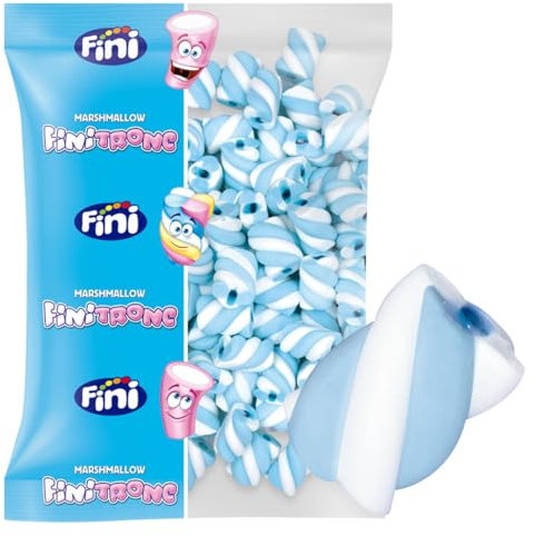 iChuches | Marshmallow Fini - Finitronc | Nubes de diferentes formas - 125 Unidades | Ideal para Celebraciones, Cumpleaños, Mesas Dulces, etc. (Nubes Azul Magic Rellena)