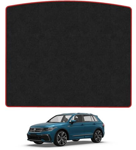 Red Carpet Boot Liner Compatible With VW Tiguan (2016-2024) [Upper-Floor Boot Position] Tailored Fit Carpet 550Gsm Protector Boot Mat, Anti-Slip, Easy Clean Custom Fit Dog Friendly Water-Resistant