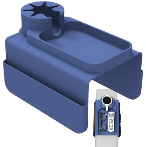 Ancsttu Vassoio bracciolo divano antiscivolo, vassoio portabicchieri divano in silicone,Portabevande antiscivolo in silicone portabicchieri | Portabevande antigoccia sul vassoio del divano con tasca