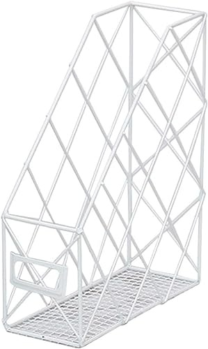 TianqqYongyong Organiseur de fichiers, porte-documents creux en métal, porte-revues, porte-revues, organiseur de fichiers, pour bureau, maison, bibliothèque (blanc)