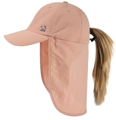 TOP-EX Damen Sonnenhut Pferdeschwanz UV Schutz Baseball Cap mit Nackenschutz Wasserdicht Outdoor Hut Sommer Fischerhut Safari Wanderhut Rosa M