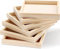 Bandejas de madera de 4.7 x 4.7 pulgadas, paquete de 6 cajas cuadradas para servir, bandeja de madera pequeña sin terminar para materiales Montessori, manualidades para pintar bandeja de madera