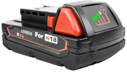 HTHOME Batterie 6,0 Ah 18 V for Outils électriques compatibles avec Milwaukee M18 48-11-1815 48-11-1850 2604-22 2604-20 2708-22 2607-22 48-11-1828(1 pc 3000mah)