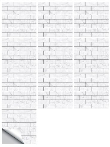 Hixingo Piastrelle Adesive Cucina Bagno, 30 Pezzi Mattonelle Adesive Cucina Piastrelle Bagno Adesivi PVC Pannelli Decorativi Mosaico 3D, per Mobili e Pareti (Avorio,20x20cm)