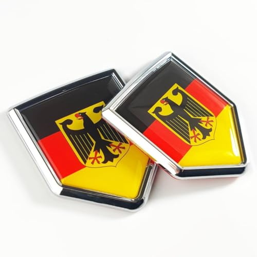 JYNVO 2pcs Deutschland Flagge Metall Autoaufkleber