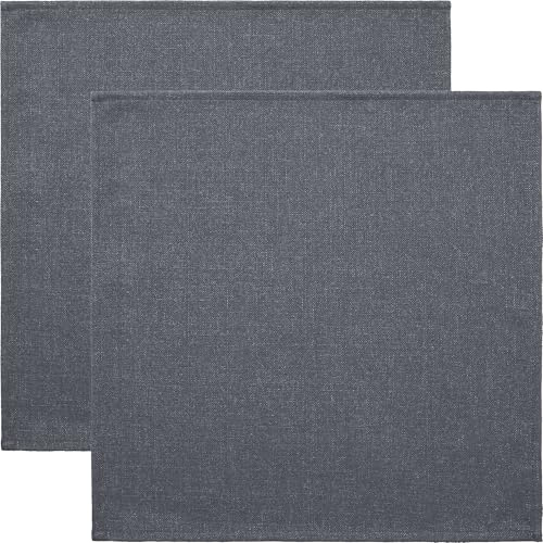 Erwin Müller Serviette 2er-Pack Uni, Krefeld anthrazit Größe 40x40 cm - fleckabweisend, schmutzunempfindlich und leicht zu reinigen, Leinen-Optik