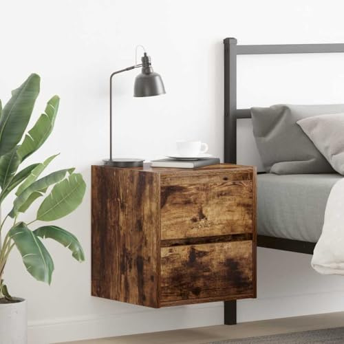 ZQQLVOO Wandmontierter Nachttisch aus Holzwerkstoff mit Stauraum, Schlafzimmer Nachtschrank für Bücher und Deko, robuster Wandtisch mit Fester Platte