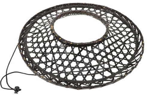 Besportble Bambushut Schwarz Bambus 36.50 X 36.50 X 5.00 Cm Cosplay Party | Leicht Und Tragbar, Dekorativ FüR Erwachsene, FüR Cosplay Und Partys, Feine Verarbeitung