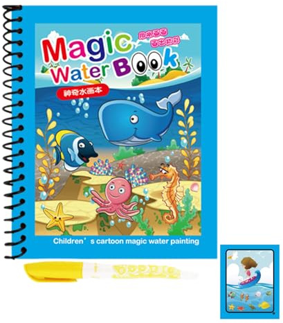 Wiederverwendbare Wasserstift-Malbücher – 7,48 x 5,91 x 0,2 Zoll pädagogisches Zeichenset, kreativer Doodle-Wassermalblock, waschbares Malset | Kunst-Aktivitätsbuch zum Lernen im Vorschulalter für Spa