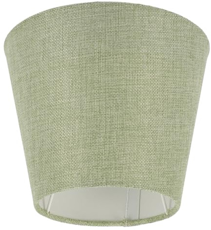 Tischlampenschirm E14 aus Gewebe, Konisch Grün für Lesen | Lampenschirm für Tischlampe, Skandinavischer Stil, 18x15x12cm, für Zuhause und Büro