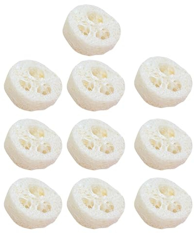 Tranches de luffa naturel – Luffa DIY Craft | 10 pièces de qualité | Artisanat naturel | Kit d'outils de fabrication artisanale | Plateau porte-éponge pour le visage et le corps pour luffa artisanat