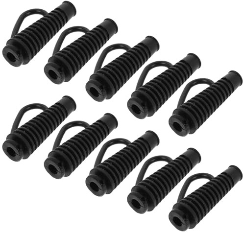 Toyvian 10 Piezas Protector de Cable para Secador de Pelo Funda Protectora para Cables de Plástico Negro, Diámetro de Orificio 1,7cm, Alivio de Tensión y Protección Eléctrica,