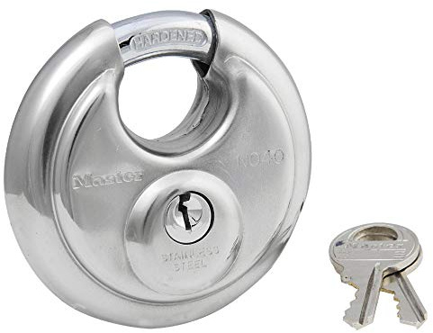 Master Lock 40DPF Stainless Steel Discus Padlock, Silver, 1 Pack