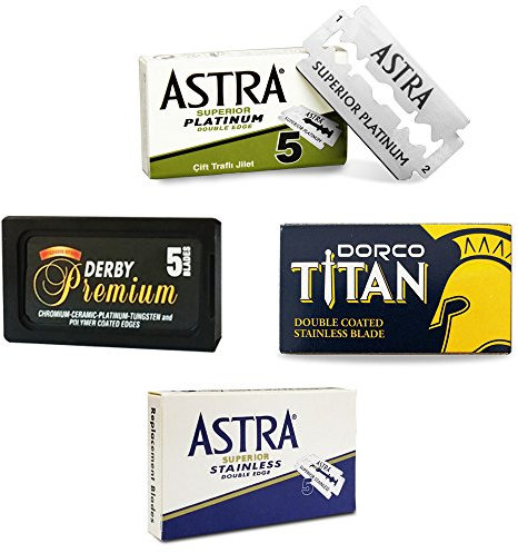 THE GOODFELLAS' SMILE Kit Lames de rasage. 25 lames de rasage Astra | Derby | Dorco Titan