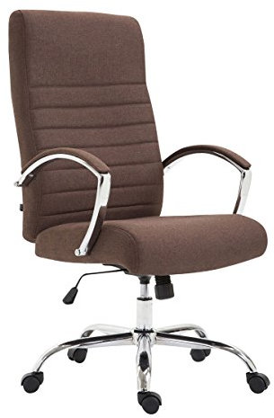 CLP Bürostuhl ergonomisch Valais Stoffbezug, moderner Drehstuhl mit höhenverstellbarem Sitz, Stoffbezug, bis 136 kg belastbar, Farbe:braun