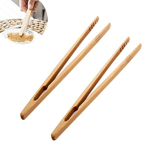 2x Toruiwa Pince à Toasts Pince à Pain Grillé Pince de Cuisine pour Grille-Pains Baguettes 18cm
