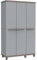 arplast Armario de 3 puertas de resina C-Rattan Terry – Mueble estantes + escobero Made in Italy