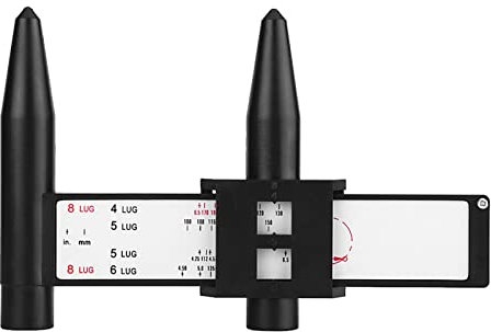 Medidor de llanta de rueda, herramienta de medidor de medida deslizante de patrón de perno de llanta de coche Regla PCD 4 5 6 8 Terminal