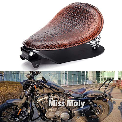 Motorrad Bobber Sitz, Krokodil Leder Motorrad Solo Sitz für Sportster XL1200 883 48 Dyna Softail Custom