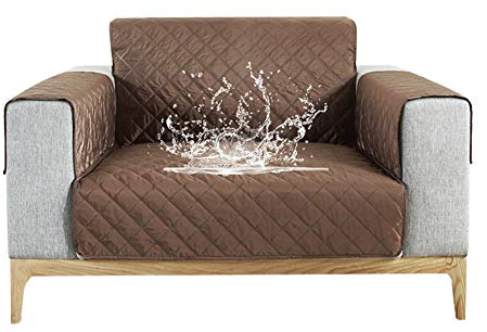 Carvapet Sofabezug wasserdichte Sofaüberwurf Antirutsch Sofahusse Schutz vor Haustier Katze Hunde Sofa überwurf Couch überzug für Sofa(Kaffee,1 Sitzer)