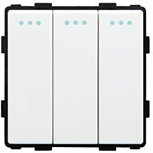 BSEED EU Standard 3 Fach 1 Weg DIY Druckknopfschalter Funktionseinsatz Lichtschalter Oberflächenmontierter Kippschalter 86 * 86mm Weiß