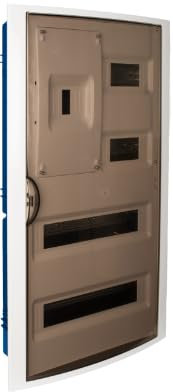 Cuadro eléctrico empotrar pladur 40 elementos + 4 precintables marco blanco y puerta FUME SOLERA