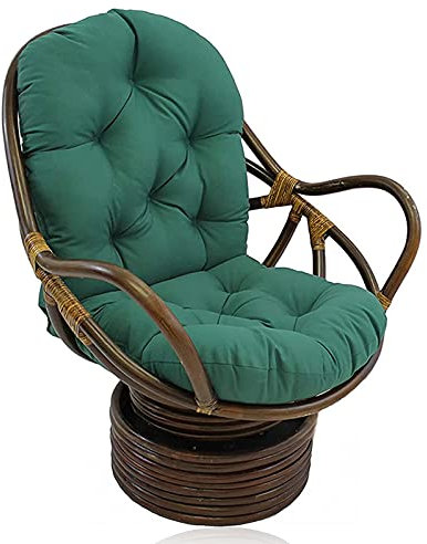 Drehbares Schaukelkissen, Papasansessel Kissen, Papasan Stuhlkissen, Wasserdichtes Schaukelkissen Rattan, für Garten Wohnzimmer Balkon Büro, Kein Stuhl,Grün
