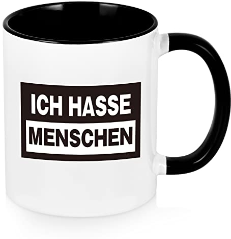 Joymaking Ich Hasse Menschen Tasse, lustige Tasse mit Druck, Kaffeetasse Geschen für Freunde, Kollegen, Morgenmuffel, Misanthropen
