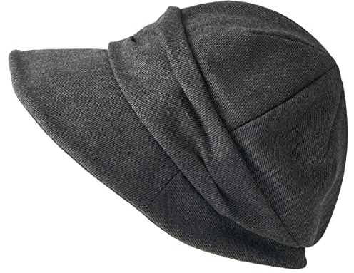CHARM Damen Newsboy Wintermütze Ballonmütze - Bio-Baumwolle Bonnet Visor Chemo Schwarz