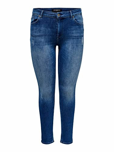 ONLY CARMAKOMA Damen Carwilly Reg DNM Tai Noos Skinny-fit-Jeans, Medium Blue Denim, 46W / 32L EU