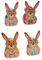 POWERHAUS24 4er Set Mini-Blechdosen Hasen/Osterhäschen, Geschenk, Aufbewahrung, Deko, Spielzeug, lebensmittelecht, je ca. 11 cm x 8 cm, 2 Rezepte inklusive