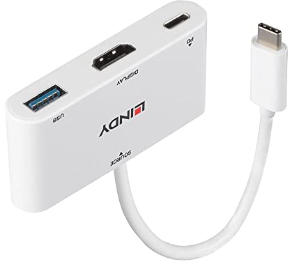 LINDY USB 3.1 Typ C auf HDMI Konverter mit USB Typ A Port und Power Delivery
