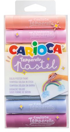 Carioca Témperas sólidas Pastel Temperello| Perfectas para el Colegio Temperello | Colores brillantes y cubrientes | 8 piezas
