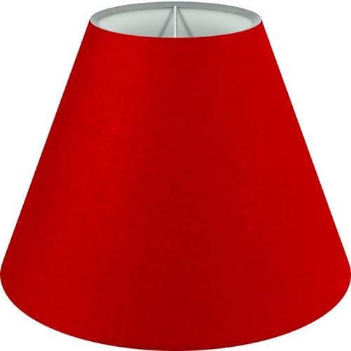 Wogati® Premium Lampenschirm E14/E27 Aus Baumwolle | Verschiedene Größen & Farben | Rot/Größe: S | Für Stehlampe, Hängelampe Und Tischlampe
