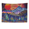 Ulticool - Sonne Orange, psychedelische Berge – Wandteppich – 200 x 150 cm – großer Wandteppich – Poster – Leinwand – Zubehör für Schlafzimmer Wohnzimmer
