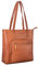 Benthill Damen Shopper Leder - Handtasche aus echtem Rindsleder - Tasche mit Reißverschluss - Schultertasche/Ledertasche - Vintage Umhängetasche, Farbe:Braun