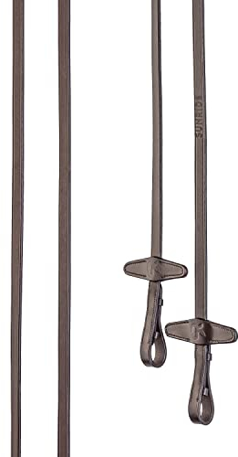 Sunride teilbare Lederzügel ohne Stege für Pferde, aus weichem Echtleder (Full 280 cm, braun)