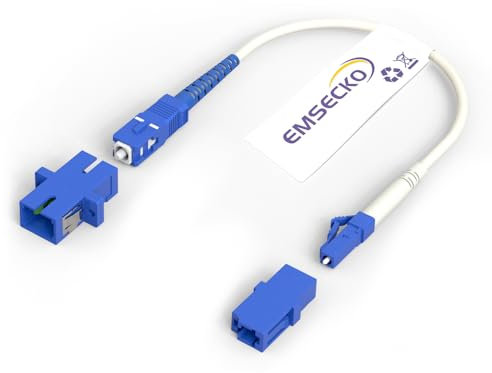 EMSECKO Glasfaserkabel LC/UPC auf SC/UPC OS2 22cm Simplex Singlemode 3.0mm LWL Patchkabel LSZH, FTTH Lichtwellenleiter (LC/UPC - SC/UPC)
