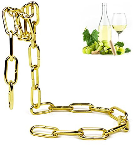Dirfuny Étagère à vin - Support à vin suspendu avec chaîne en fer - Porte-vin créatif avec chaîne en fer - Stockage vin autonome pour cadeaux vin à la aison