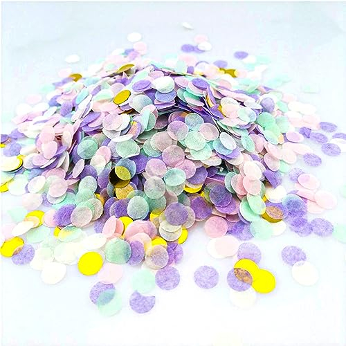 GoldRock 50g Konfetti Lila Gold, ca. 6000 Stück, Luftschlangen Grün, Tischdeko Hochzeit, Confetti Deko Rosegold, Glitzer Bunt Groß, Streudeko Geburtstag Pastell
