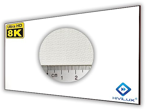 HiViLux® Ultra Thin Zero Akustik RahmenLeinwand Rahmenlos Weiss Tuch: HiViWhite Cinema SD Akustisch transparent Gain=1,1/Randlos (16:9 150Zoll Bild:332x187cm)