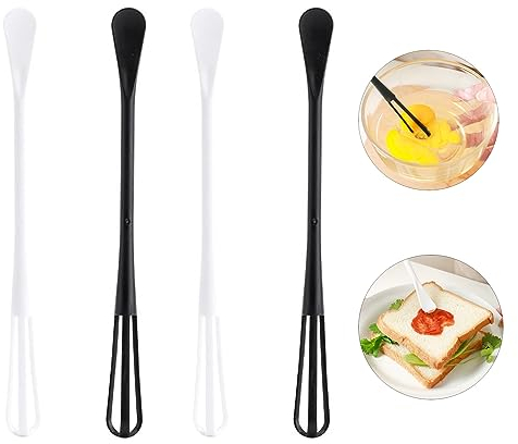 4 fruste in filo metallico da cucina antiaderente a mano piccolo palloncino filo frusta agitatore per uova in plastica per frustare miscelazione combinazione miscelatore per torta bianca palmare