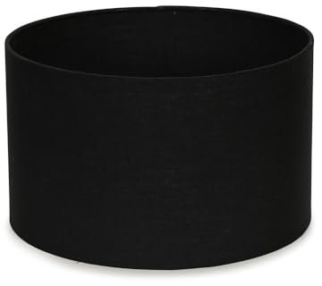 MiniSun | Small Modern Black Fabric Drum Light Shade | Lamp Shades, Home Décor & Improvement Essential | 250mm Shade Width