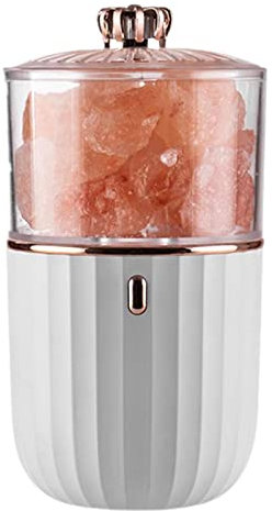 Natural Salt Lamp, 1200mAh Built-in Battery Salt Lamp, 2 in 1 Salt Rock Lamp, USB Himalayan Saltt Lamp, Salt Lamp Air Purifier with 7 Colors Changing Glows LED Bulb for Desk Home Working