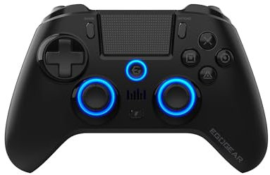 EgoGear - Mando de gaming inalámbrico con paletas Bluetooth SC15 negro para PS4/PS3/PC, RGB personalizable, Motores de vibración, Puerto jack 3,5 mm, 800 mAh