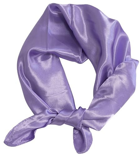 AERZETIX - C68638 - Bufanda decorativa en seda 100% en forma cuadrada 60x60cm - color lila claro