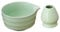 Colcolo 2-Teilige Matcha-Schüssel, Handgefertigt für die Matcha-Zeremonie, mit Schneebesenhalter und Ausgießer, Liefert Schneebesen-Teeschale, Japanische Matcha-Schüssel für Anfänger, Hellgrün