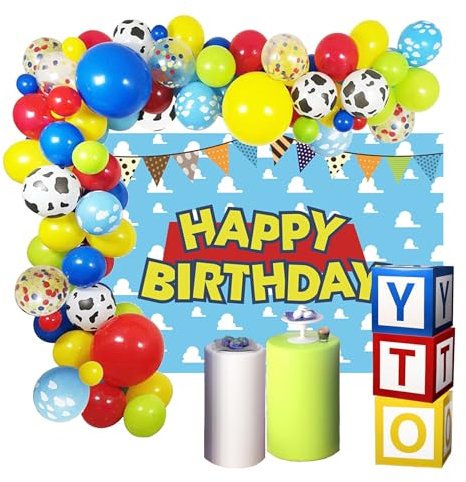 Boy Story Birthday Balloons Garlands Banner Background Photo Backdrop Decoration Photography Party Supplies