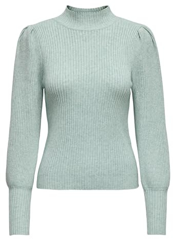 ONLY Damen ONLKATIA L/S Highneck Pullover KNT NOOS Strickpullover, Gray Mist,S